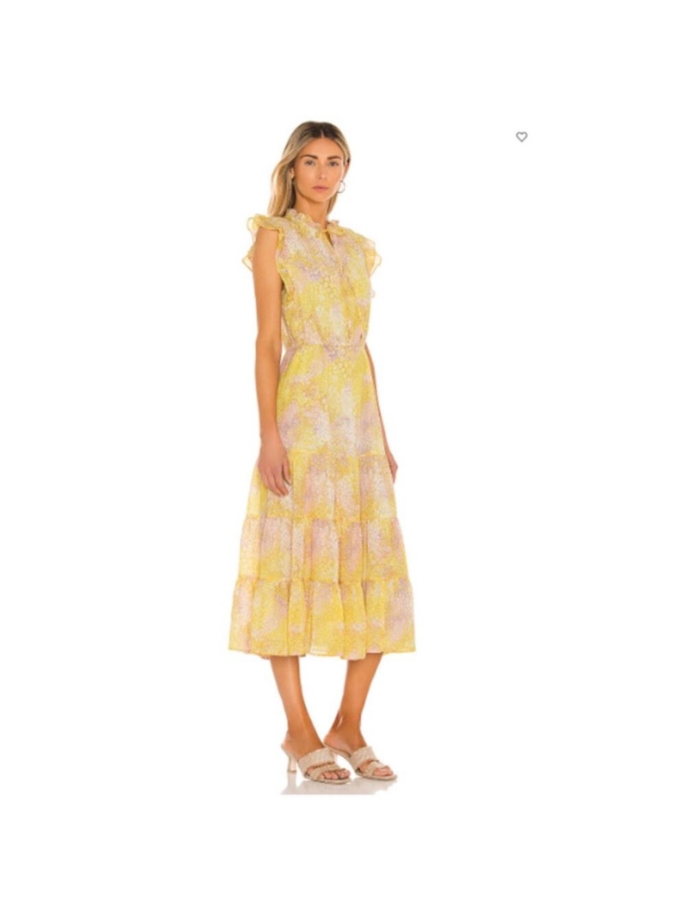 Yellow Tiered Midi Dress - Women